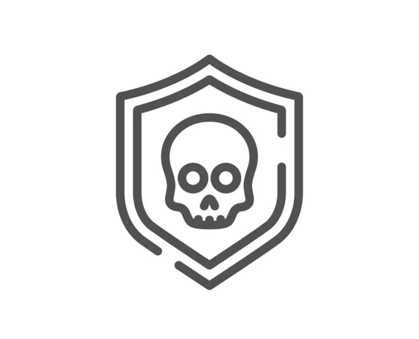 Cyber Angriff Linie Symbol Ransomware Drohung Zeichen Datenschutzsymbol Qualitäts Design — Stockvektor