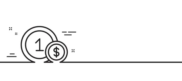 コインラインアイコン 金のサインだ ドルの通貨記号 現金支払い方法 最小限の線のイラストの背景 コインラインアイコンパターンバナーを使用します ホワイトウェブテンプレートのコンセプト ベクトル — ストックベクタ