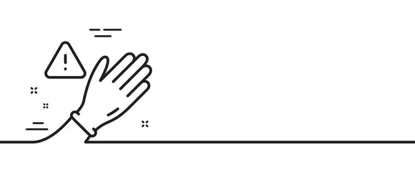 Nie Dotykaj Bez Ikony Linii Rękawiczek Ręczny Znak Ostrzegawczy Symbol — Wektor stockowy