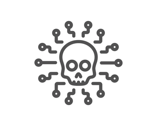 Cyber Angriff Linie Symbol Ransomware Drohung Zeichen Symbol Des Hacker — Stockvektor