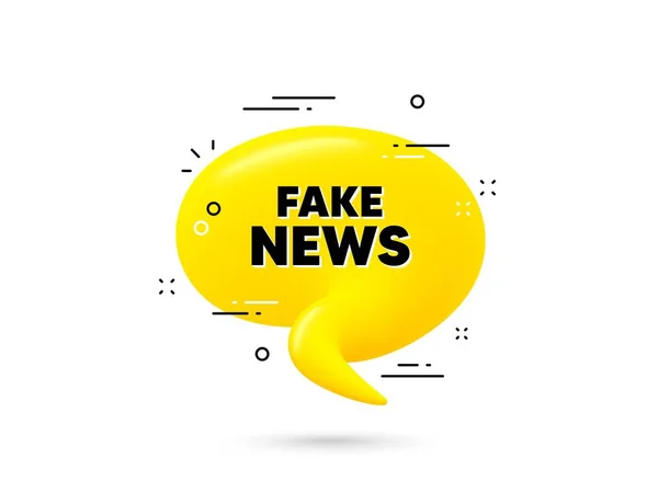 Falske Nyheder Tekst Gul Chat Boble Mediernes Avisskilt Daglig Information – Stock-vektor