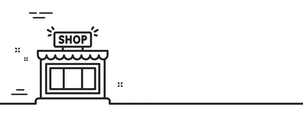 Icono Línea Símbolo Tienda Cartel Del Edificio Compras Fondo Ilustración — Vector de stock