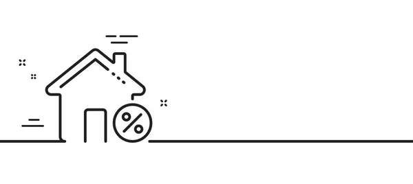 Ícone Linha Percentual Casa Empréstimo Sinal Desconto Símbolo Percentagem Crédito —  Vetores de Stock