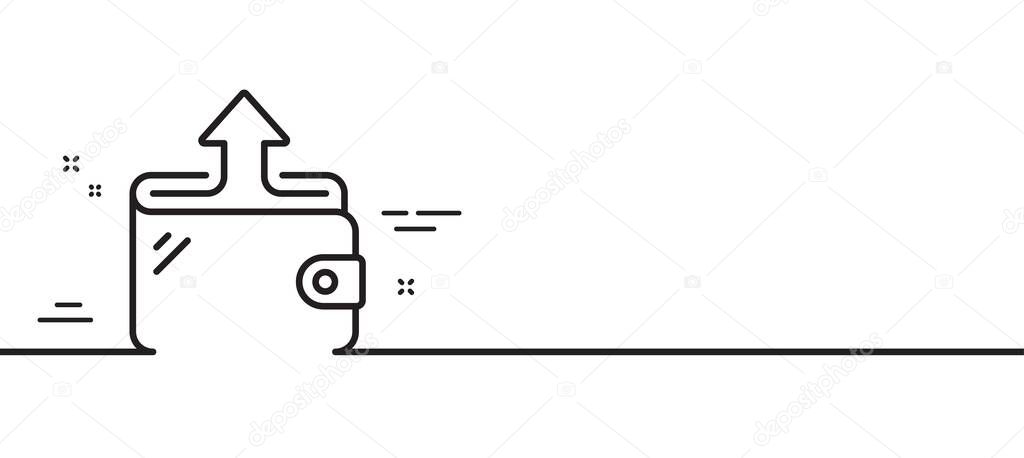 Wallet line icon. Send money purse sign. Cash budget symbol. Minimal line illustration background. Wallet line icon pattern banner. White web template concept. Vector