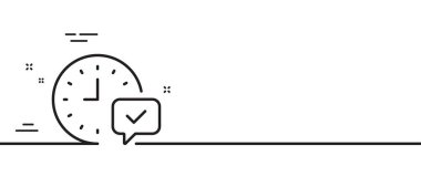 Zaman çizgisi simgesi. Alarm işaretini seçin. Asgari çizgi çizimi arka planı. Alarm satırı simge pankartını seçin. @ info: status Beyaz ağ şablonu konsepti. Vektör