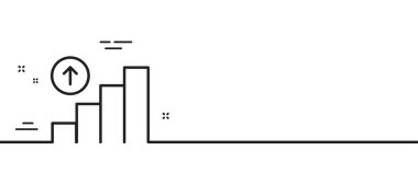Grafik çizgisi simgesi. Sütun çizelgesi işareti. Büyüme diyagramı sembolü. Asgari çizgi çizimi arka planı. Grafik çizelgesi simge desenli pankart. Beyaz ağ şablonu konsepti. Vektör