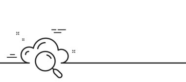 Bulut hesaplama çizgisi simgesi. İnternet veri depolama işareti. Dosya sunucu teknoloji sembolü. Asgari çizgi çizimi arka planı. Bulut hesaplama çizgisi simge desenli pankart. Vektör