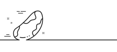 Brezilya fındık hattı ikonu. Lezzetli fındık işareti. Vejetaryen gıda sembolü. Asgari çizgi çizimi arka planı. Brezilya fındık hattı ikon desenli afişi. Beyaz ağ şablonu konsepti. Vektör