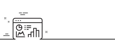 Seo istatistik çizgisi simgesi. Arama motoru optimizasyon işareti. Analitik grafik sembolü. Asgari çizgi çizimi arka planı. Seo istatistik çizgisi simge desenli afişi. Beyaz ağ şablonu konsepti. Vektör