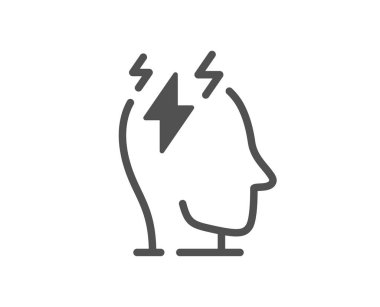 Stres ikonu. Depresyon işareti. Akıl sağlığı sembolü. Klasik düz stil. Kalite tasarım elemanı. Basit bir stres simgesi. Vektör