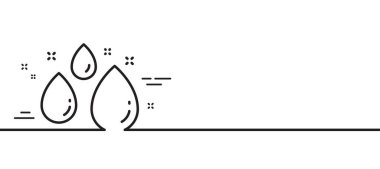 Su bırakma hattı simgesi. Temiz su işareti. Sıvı sembol. Asgari çizgi çizimi arka planı. Su damlası ikon desenli pankart. Beyaz ağ şablonu konsepti. Vektör