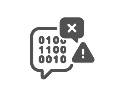 İkili kod simgesi. Fidye tehdidi işareti. Siber saldırı sembolü. Klasik düz stil. Kalite tasarım elemanı. Basit ikili kod simgesi. Vektör