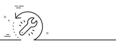 Kurtarma aracı satır simgesi. Yedek veri işareti. Bilgi sembolünü geri yükle. Asgari çizgi çizimi arka planı. Kurtarma aracı satır simge desenli pankart. Beyaz ağ şablonu konsepti. Vektör