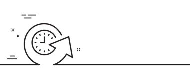 Zaman çizgisi simgesini güncelle. Saat tabelasını yenile. Asgari çizgi çizimi arka planı. Zaman çizgisi simge pankartını güncelle. Beyaz ağ şablonu konsepti. Vektör