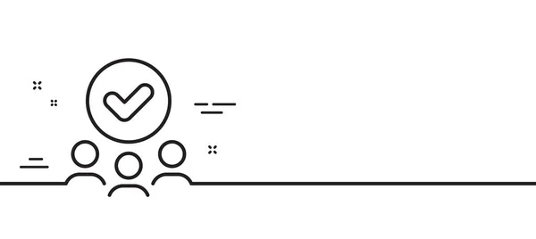 Zugelassenes Gruppenzeilen Symbol Akzeptierte Teamunterschrift Symbol Für Humanressourcen Minimale Zeilenillustration — Stockvektor