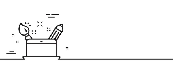 Піктограма Лінії Концепції Креативності Знак Графічного Дизайнера Символ Пензля Олівця — стоковий вектор