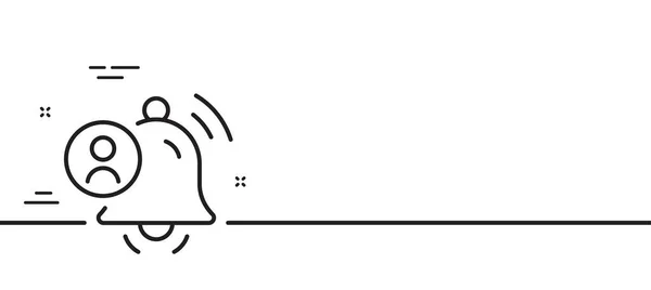 Ikonen För Användaranmälan Larmklockans Påminnelsemärke Meddelandevarningssymbol Minimal Linje Illustration Bakgrund — Stock vektor