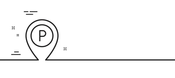 駐車場のアイコン 位置情報ポインタ記号 駐車場のシンボル 最小限の線のイラストの背景 駐車場ラインアイコンパターンバナー ホワイトウェブテンプレートのコンセプト ベクトル — ストックベクタ