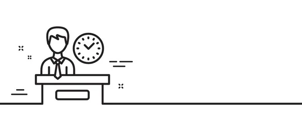 Ikona Linii Czasu Prezentacji Znak Obserwacji Minimalne Tło Ilustracji Linii — Wektor stockowy