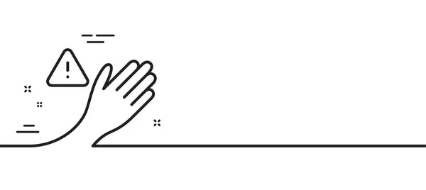 Liniensymbol Nicht Berühren Handwarnzeichen Hygiene Meldesymbol Minimale Zeilenillustration Hintergrund Dont — Stockvektor