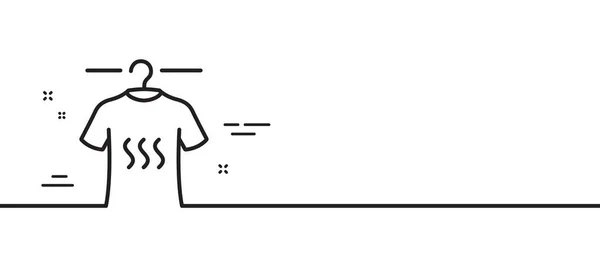 Trockene Shirt Linie Symbol Wäschehemdenschild Kleiderreiniger Symbol Minimale Zeilenillustration Hintergrund — Stockvektor