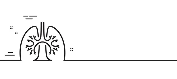 Icono Línea Pulmones Signo Neumonía Símbolo Dificultad Respiratoria Fondo Ilustración — Vector de stock