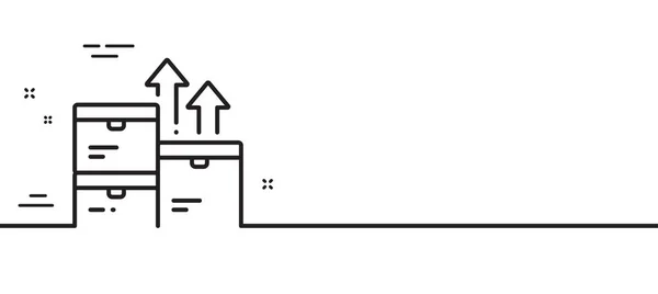 Icono Línea Productos Por Mayor Firma Cajas Almacén Símbolo Inventario — Vector de stock