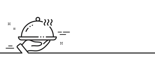 Іконка Ресторанної Харчової Лінії Обідній Знак Символ Обслуговування Номерів Готелю — стоковий вектор