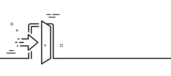 Ingangslijn Icoon Toegangsdeur Bord Het Symbool Van Uitgang Minimale Lijn — Stockvector