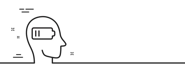 Icône Ligne Fatigue Signe Fatigue Difficile Symbole Santé Mentale Illustration — Image vectorielle