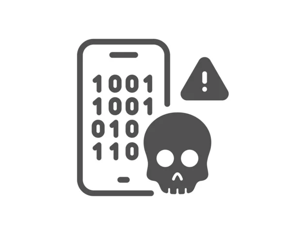 Cyber Attack Icon Ransomware Threat Sign Phone Hacking Symbol Classic — Stockvektor