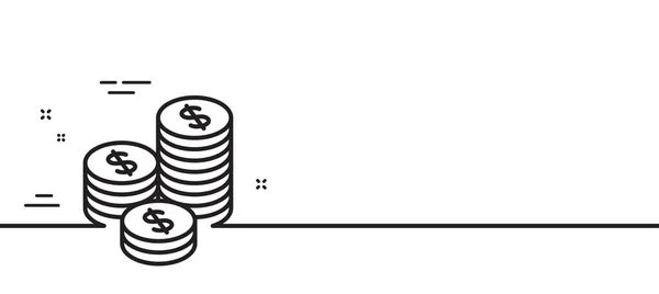 Monnaies Icône Ligne Argent Signe Devise Bancaire Symbole Cash Illustration — Image vectorielle