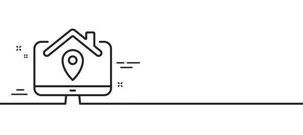 Travailler Domicile Icône Ligne Externaliser Panneau Emploi Symbole Employé Bureau — Image vectorielle