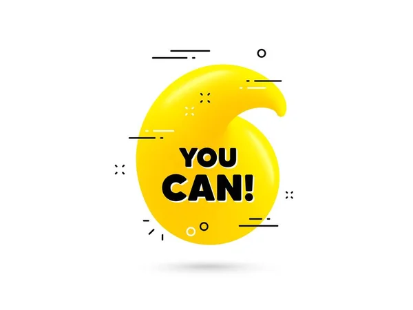 Puedes Mensaje Motivación Burbuja Amarilla Cita Eslogan Motivacional Frase Inspiración — Vector de stock