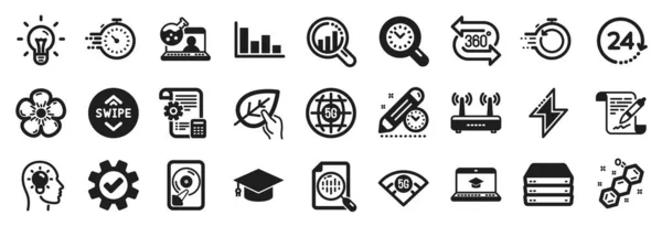 Set Science Icons Settings Blueprint Idea Head Wifi Icons Online — Stockvektor