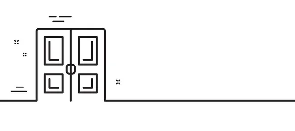 Türliniensymbol Hauseingangsschild Verlassen Tür Symbol Minimale Zeilenillustration Hintergrund Türlinie Symbol — Stockvektor