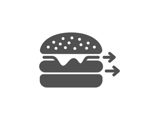 Значок Доставки Еды Вывеска Бургер Символ Общественного Питания Классический Плоский — стоковый вектор