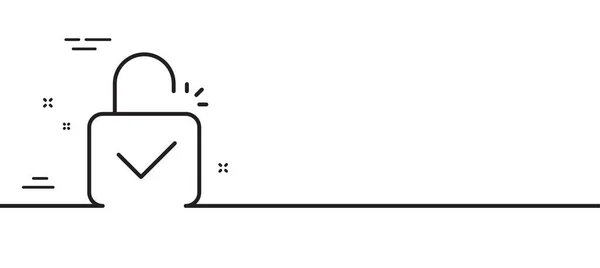 锁线图标 帕德洛克批准的标志 安全访问标志 最小线条图解背景 锁线图标图案横幅 白色网络模板的概念 — 图库矢量图片