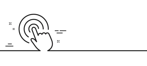 Hand Klik Lijn Pictogram Vingeraanraking Cursor Pointer Symbool Minimale Lijn — Stockvector