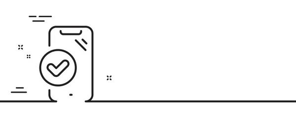 Icono Línea Telefónica Aprobado Signo Teléfono Inteligente Aceptado Símbolo Dispositivo — Vector de stock
