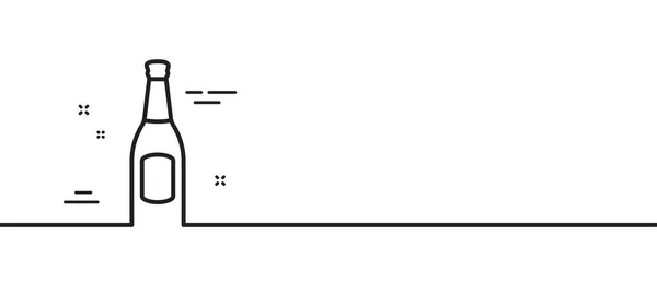Ikona Řádku Láhve Piva Pivní Nápis Pivnice Symbol Pivovarského Nápoje — Stockový vektor