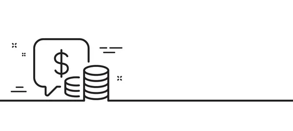 Ikona Linii Monet Znak Gotówki Symbol Dochodu Biznesowego Minimalne Tło — Wektor stockowy