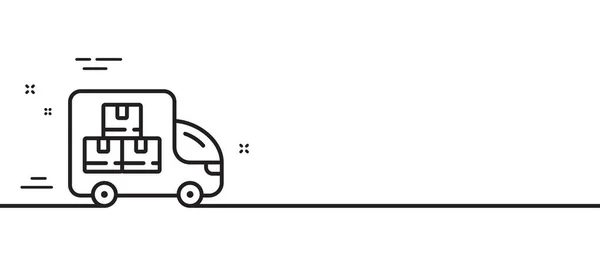 Lieferwagen Linie Symbol Lagerboxen Unterzeichnen Großhandelsgüter Symbol Minimale Zeilenillustration Hintergrund — Stockvektor