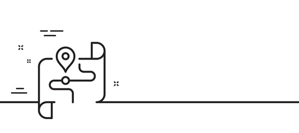 Icono Línea Mapa Señal Viaje Ruta Viaje Símbolo Distancia Fondo — Archivo Imágenes Vectoriales