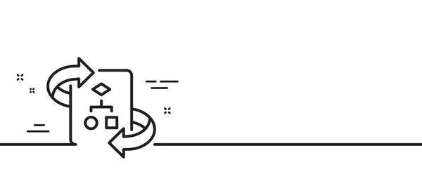 Zeilensymbol Des Technischen Algorithmus Unterzeichnung Der Projektdokumentation Minimale Zeilenillustration Hintergrund — Stockvektor