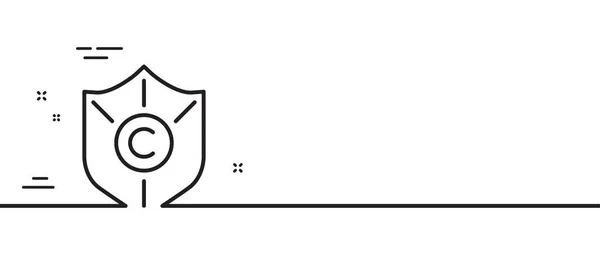 Copyright Protection Line Icon Copywriting Sign Shield Symbol Minimal Line — Vetor de Stock