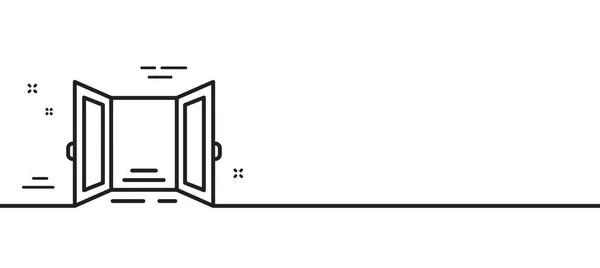 Иконка Открытой Двери Вывеска Вход Символ Выхода Иллюстрация Первой Линии — стоковый вектор