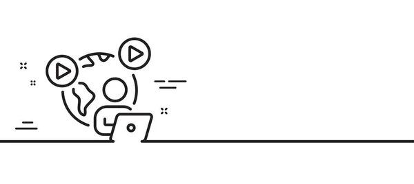 Video Konferans Hattı Simgesi Çevrimiçi Buluşma Işareti Sunum Sembolünü Başlat — Stok Vektör