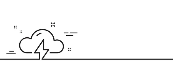 Thunderstorm Weather Line Icon Thunderbolt Cloud Sign Bad Day Symbol — стоковый вектор