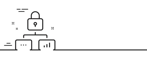 Icône Verrouillage Panneau Protection Réseau Symbole Cadenas Sécurité Illustration Ligne — Image vectorielle